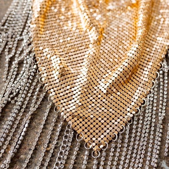 Gold Rhinestone Bandana, Nashville, Game Day, Dolly Parton, Cowgirl - Picture 2 of 2